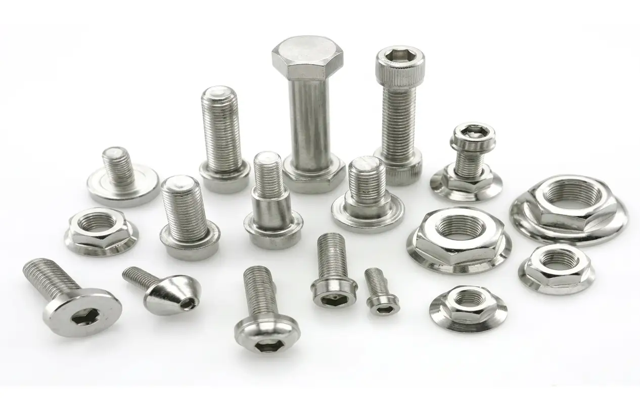 Aurum Overseas, a leading supplier and exporter, showcases high-quality Super Duplex S32760 fasteners including hex bolts, socket screws, and flange nuts on a pure white background.