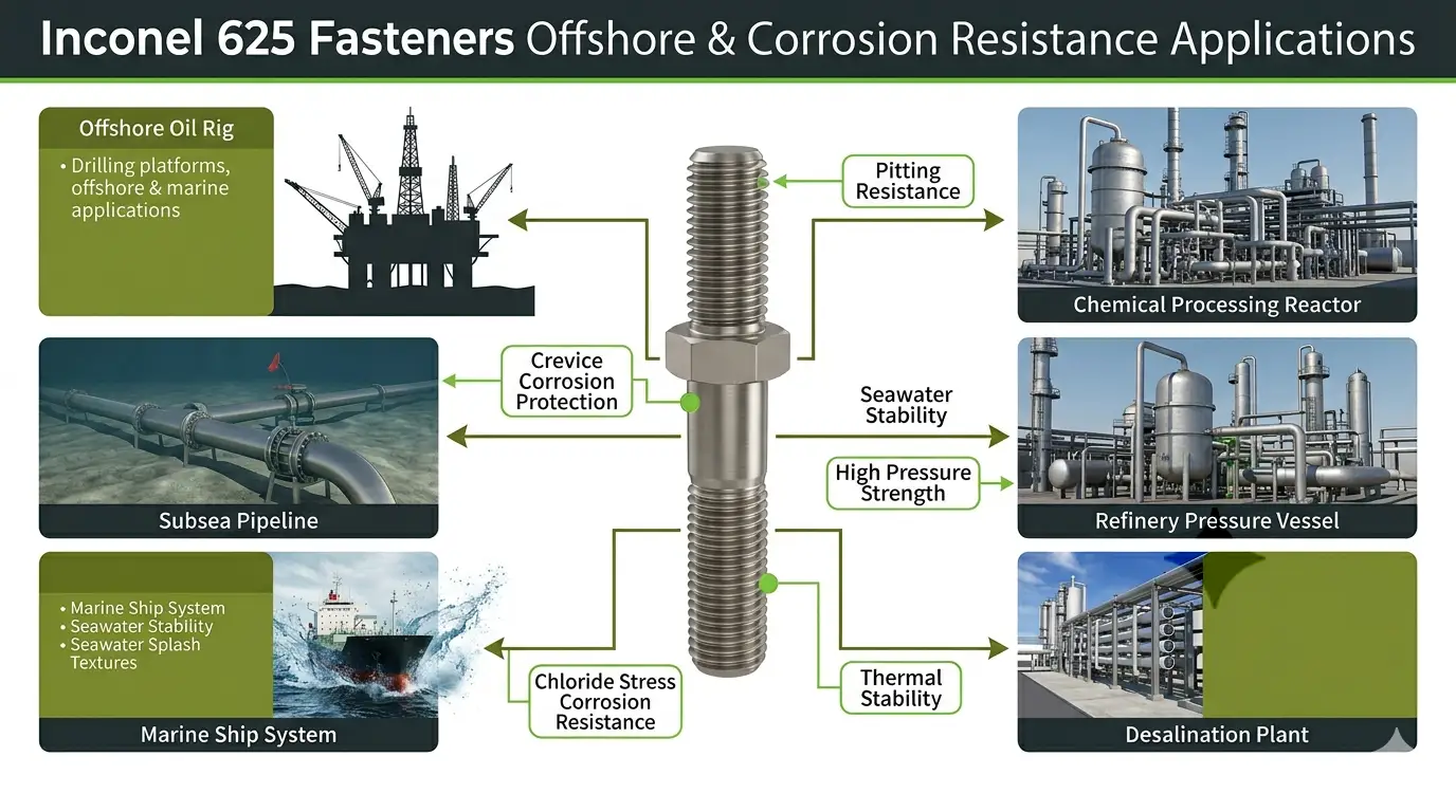 Inconel 625 fasteners corrosion resistance diagram for offshore marine and subsea applications